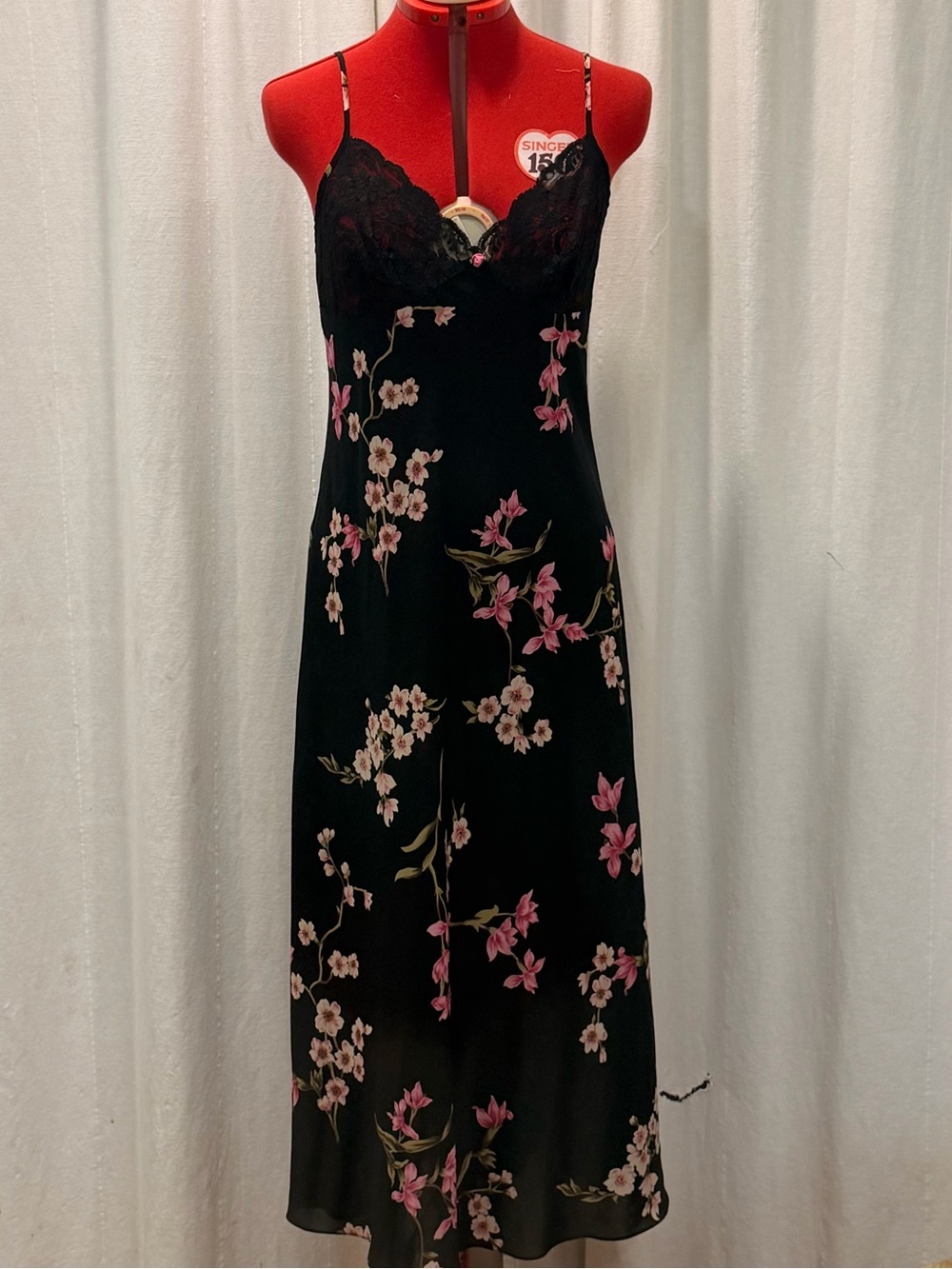 🌸 Oscar de la Renta Pink Label Floral Sheer Nightgown